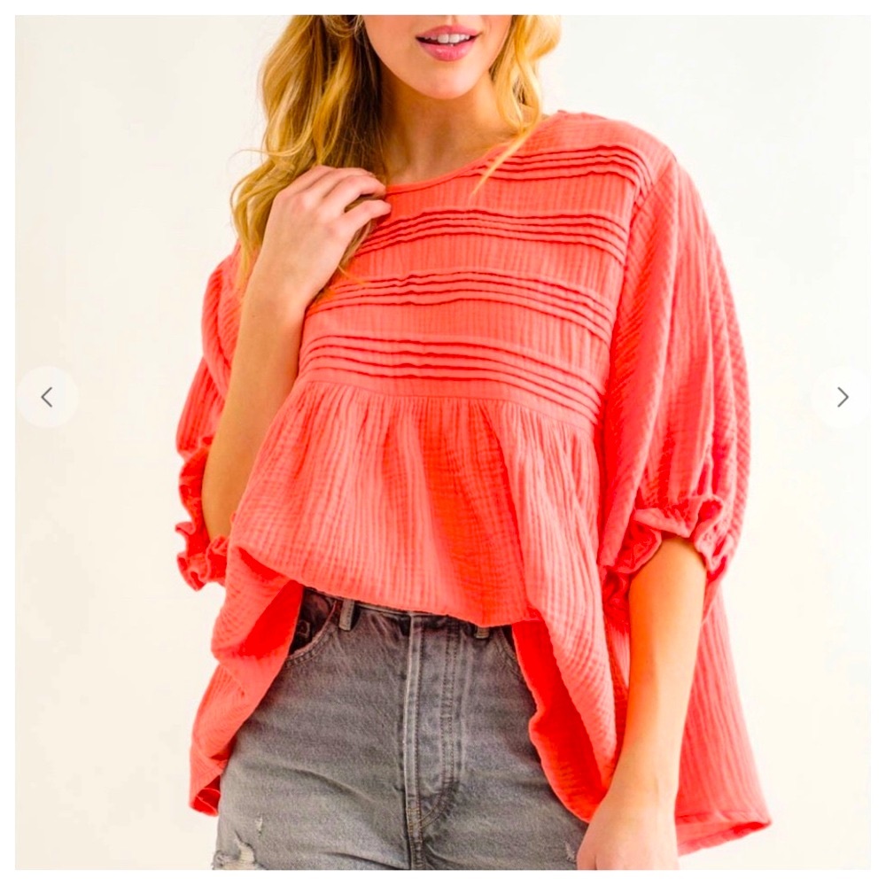 ShopEvelynne Coral Blouse